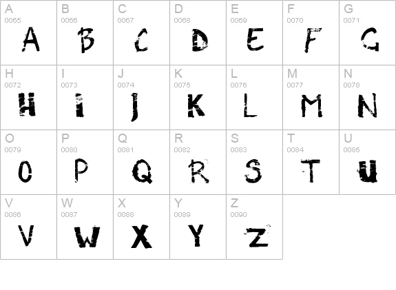 Potato Print uppercase A-Z preview