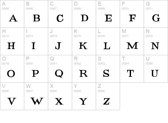 Potrzebie uppercase A-Z preview