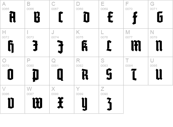 Potsdam uppercase A-Z preview