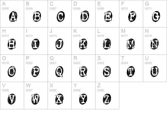 Powderfinger Smudged uppercase A-Z preview
