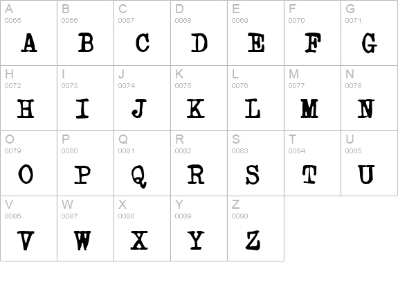 Powderfinger Type uppercase A-Z preview