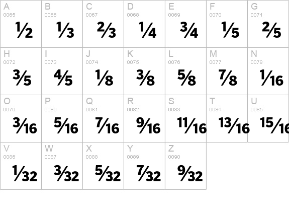 PoynterAgate-RegularFracThree uppercase A-Z preview