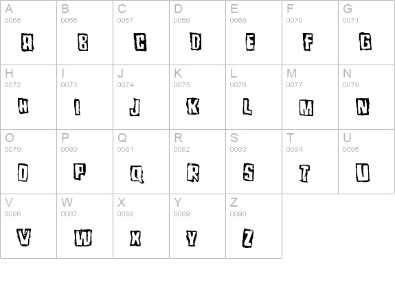 Pozofour uppercase A-Z preview