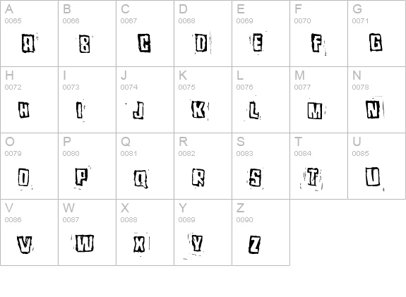 Pozothree uppercase A-Z preview