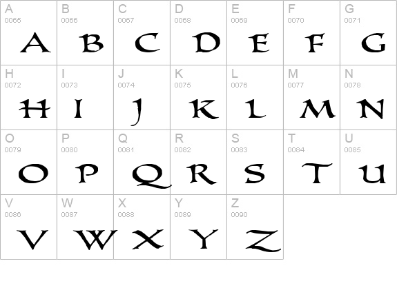 PR Uncial Alt Caps 2 uppercase A-Z preview