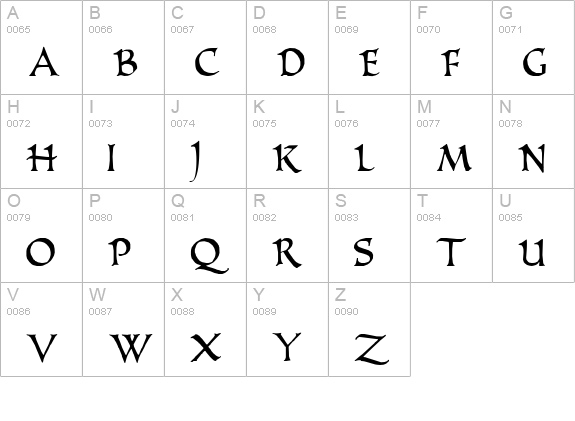 PR Uncial Alternate Capitals uppercase A-Z preview