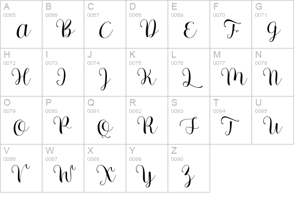 Pradyse uppercase A-Z preview