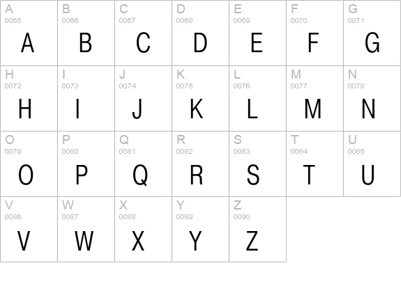 Pragmatica Cond Light uppercase A-Z preview