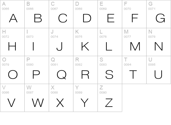 Pragmatica Extended ExtraLight uppercase A-Z preview