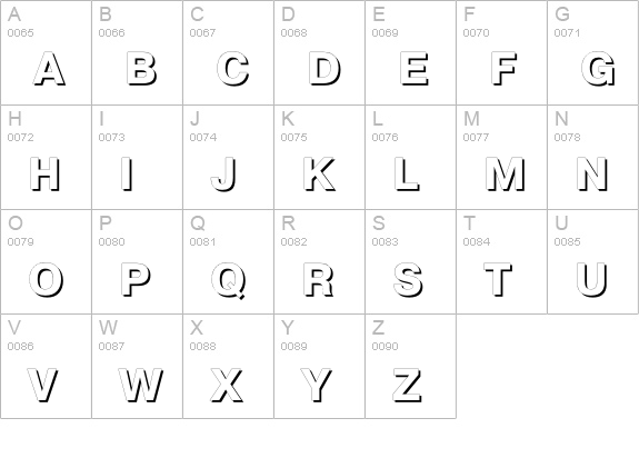 Pragmatica Shadow Book uppercase A-Z preview