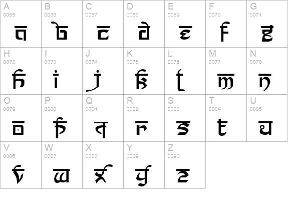 Prakrta uppercase A-Z preview