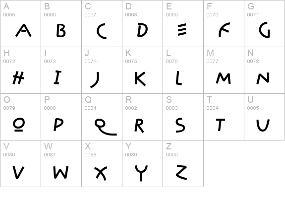 Prawn Handwrite uppercase A-Z preview