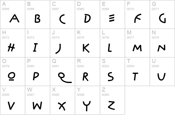 Prawn Handwrite Regular uppercase A-Z preview