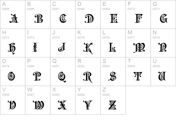 Preciosa uppercase A-Z preview