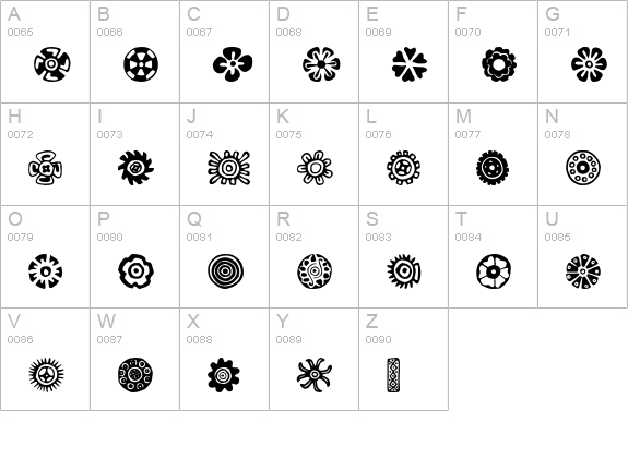 PreColumbian Ornaments One uppercase A-Z preview