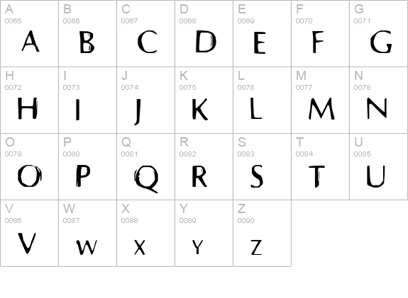 prehistoric uppercase A-Z preview