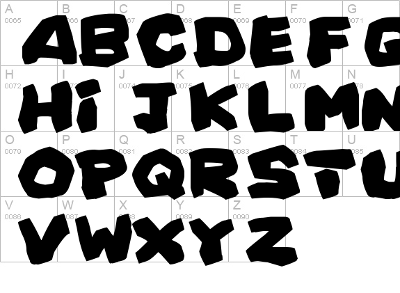 Prehisoric Caveman
 uppercase A-Z preview