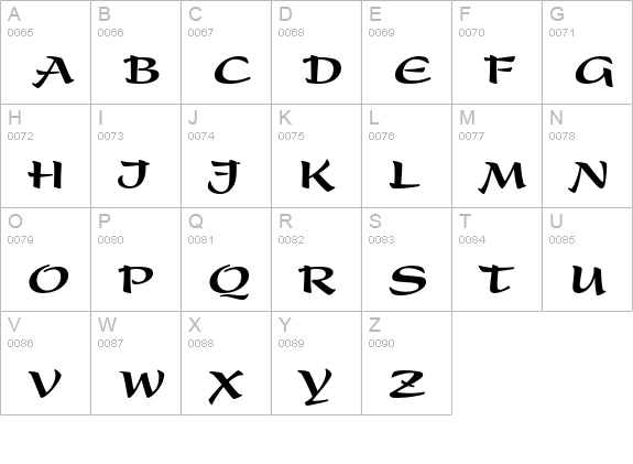 Present Black uppercase A-Z preview