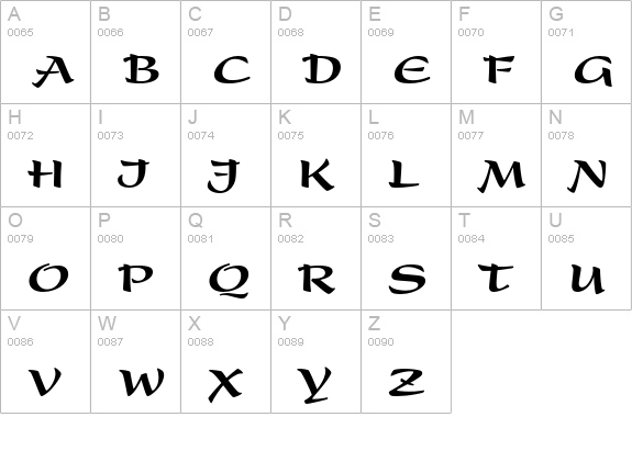 Present Black Condensed uppercase A-Z preview