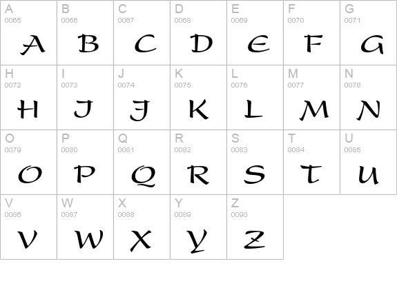 Present Bold uppercase A-Z preview