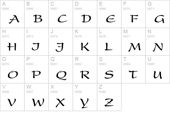 Present Bold Condensed uppercase A-Z preview