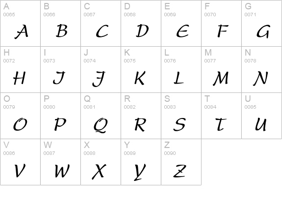 Present Cn Bold Italic uppercase A-Z preview
