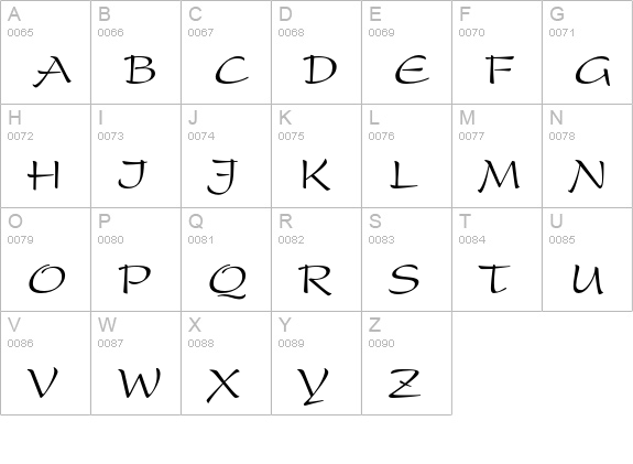 Present Condensed uppercase A-Z preview