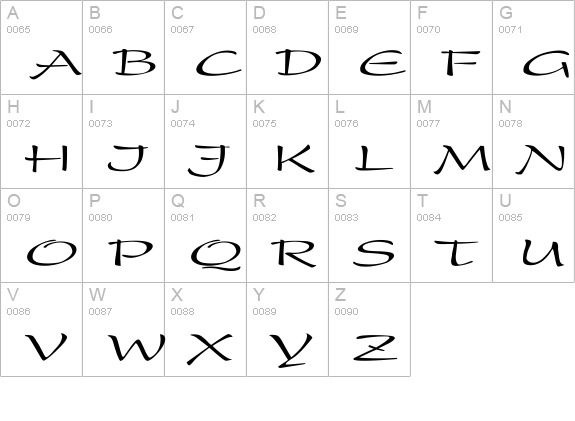 Present Ex uppercase A-Z preview