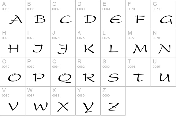 Present Wd uppercase A-Z preview