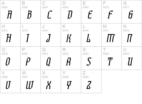 Presidente Tequila Italic uppercase A-Z preview