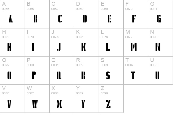 PresidentGas uppercase A-Z preview