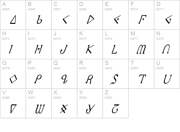 Presley Press CondItal uppercase A-Z preview