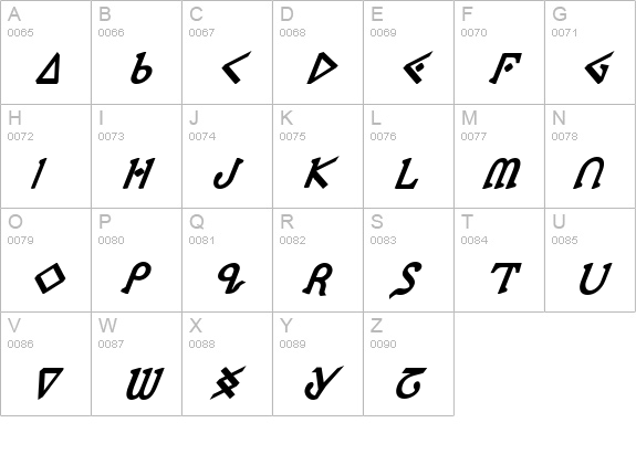 Presley Press ExtraBold Ital uppercase A-Z preview