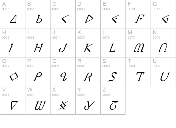 Presley Press Italic uppercase A-Z preview