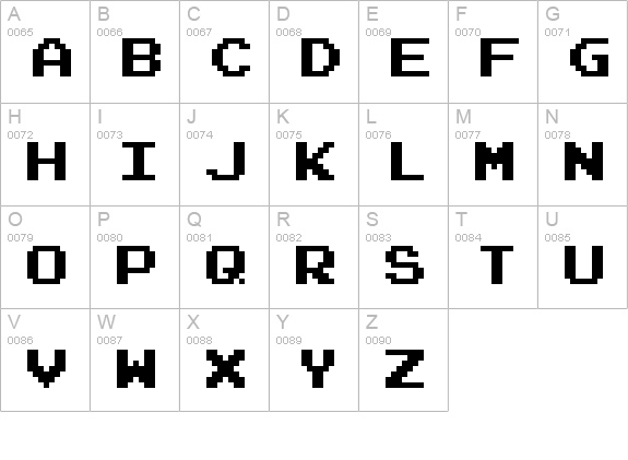 Press Start 2P uppercase A-Z preview