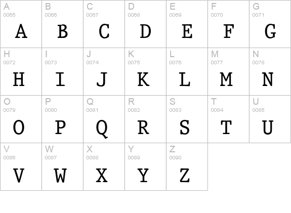 Prestige 12 Pitch uppercase A-Z preview