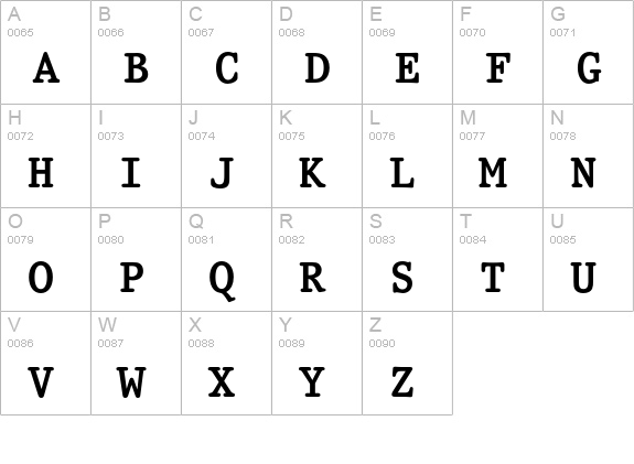 Prestige 12 Pitch Bold uppercase A-Z preview