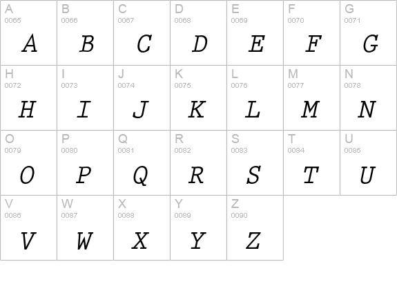 Prestige Elite Bold Slanted uppercase A-Z preview