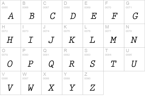 Prestige Elite Std Bold Slanted uppercase A-Z preview