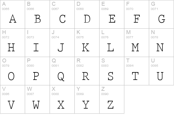 Prestige-Regular uppercase A-Z preview