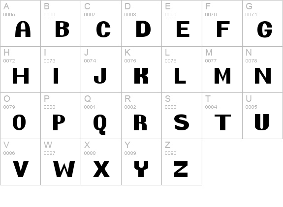 Pretendo uppercase A-Z preview