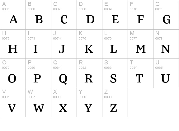 PretoSerifOTStd Regular 3 uppercase A-Z preview