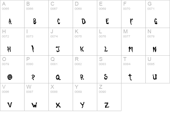 Pretty On The Inside uppercase A-Z preview