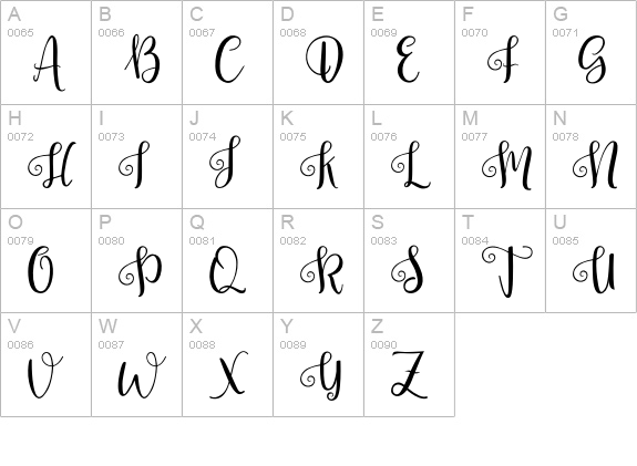 Pretty Queen uppercase A-Z preview
