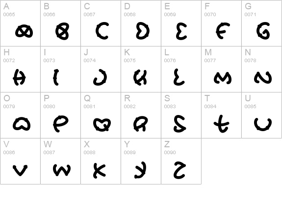 PretzUnsalted uppercase A-Z preview