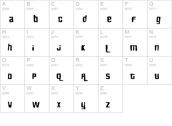 Pricedown Gaunt uppercase A-Z preview