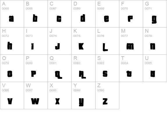 Pricedown Ink uppercase A-Z preview