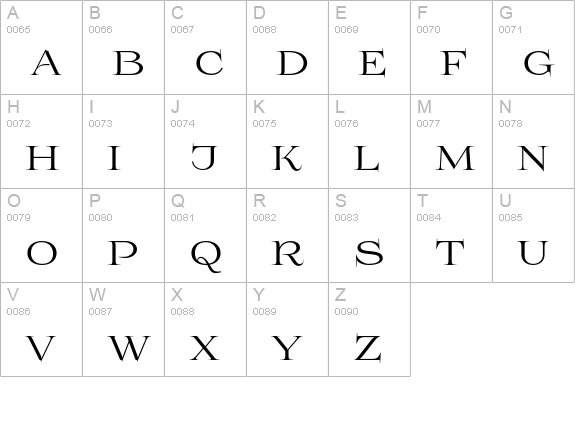 Prida01 uppercase A-Z preview