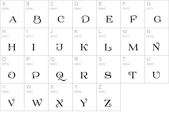 Prida61 uppercase A-Z preview