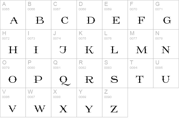 Prida65 uppercase A-Z preview